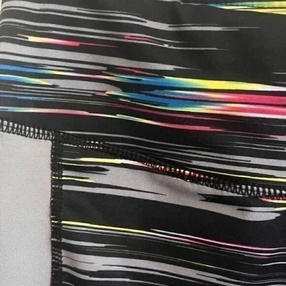Women's athletic leggings tights exercise workout Size small Black Multi-colored - Picture 3 of 6